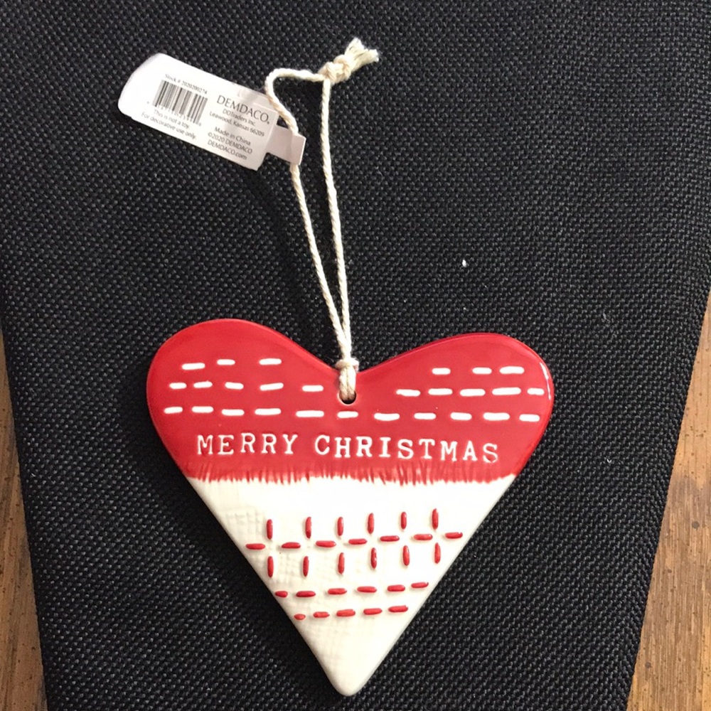 DEMDACO MERRY CHRISTMAS HEART ORNAMENT
